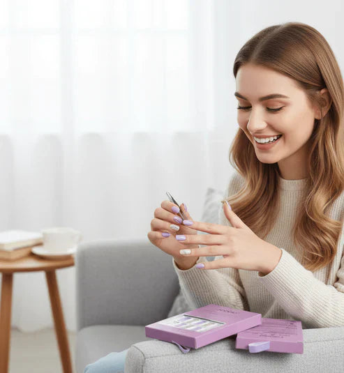 Febble - Lilac Purple Glitter Mix Press-On Nails